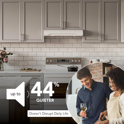30 Inch Alta under Cabinet Range Hood, ENERGY STAR, 350 Max Blower CFM - Electric Rangehood and Exhaust for Kitchen Stove Cooking and Ventilation, White
