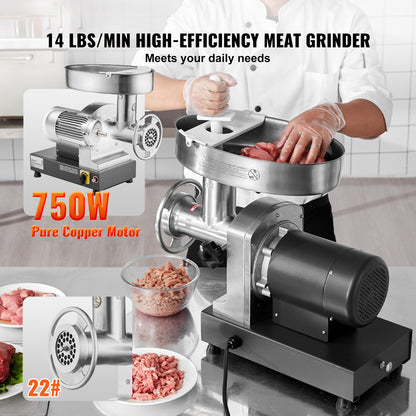 Commercial Electric Meat Grinder 300-1260Lb/H Sausage Mincer Stuffer Stainless