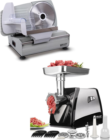 7.5" Electric Meat Slicer, with Stainless Steel Blade, Meat Grinder, Electric Meat Grinder Heavy Duty, Home Kitchen Use Food Grinder